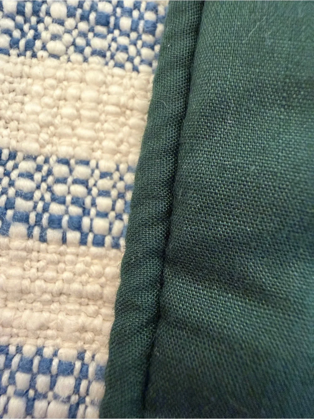 Hand stitched Hawaiian Pillow Cover Greens White 18x18